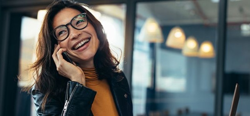 A woman on her phone